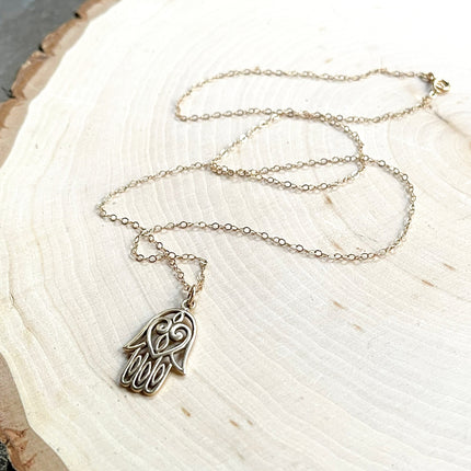 Hamsa Charm 14k Gold Fill Necklace