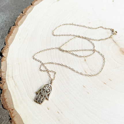 Hamsa Charm 14k Gold Fill Necklace