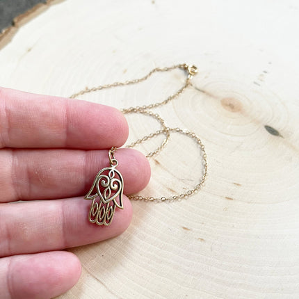 Hamsa Charm 14k Gold Fill Necklace