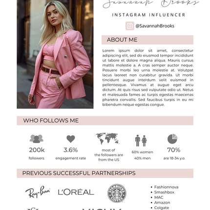 Influencer Media Kit Canva Template – Instant Download