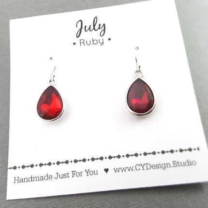 July Birthstone Earrings - Crystal Teardrop Earrings