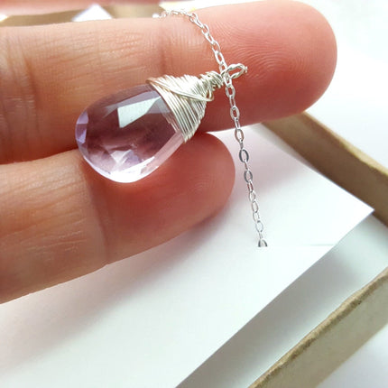 Light Amethyst - June Birthstone - Sterling Silver Necklace