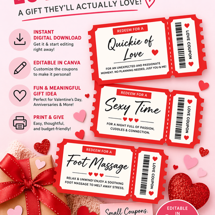DIY Love Coupons – Editable Canva Template (Instant Digital Download)