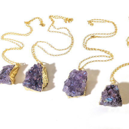 Amethyst Crystal Cluster Necklace