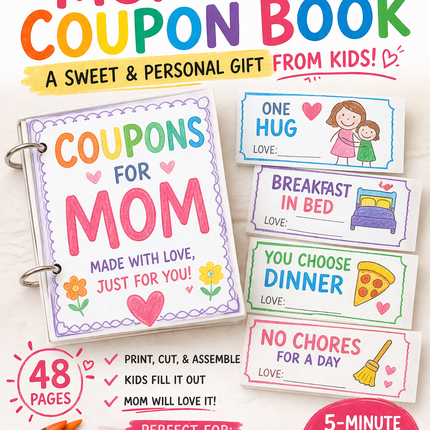 DIY Mom's Coupon Book – Printable Gift from Kids