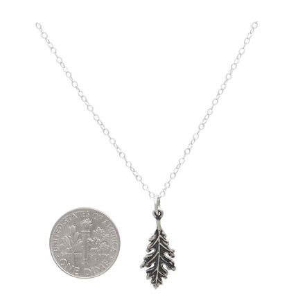 Mini Oak Leaf Necklace – Sterling Silver Nature Charm on 18" Chain