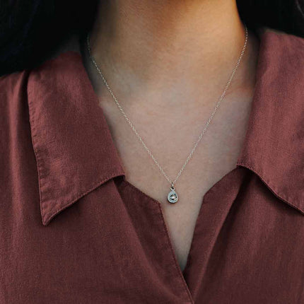 Sterling Silver Avocado Charm Necklace – Tiny Food Jewelry, Handmade Gift