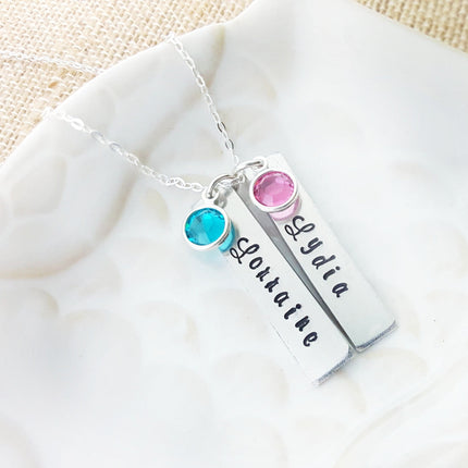 Mommy Necklace - Personalized Name Bar - Sterling Silver Necklace
