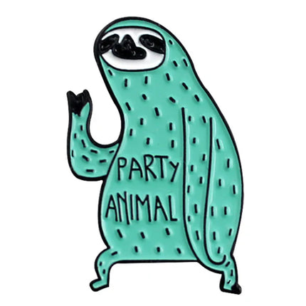 Party Animal Sloth Enamel Pin – Cute Sloth Brooch for Jackets, Bags & Gifts
