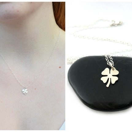 Four Leaf Clover Charm Necklace - Sterling Silver Jewelry