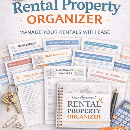 Rental Property Organizer | 25+ Page Landlord Kit
