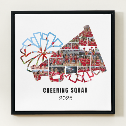 Cheerleading Squad Photo Collage Template – Customizable Canva Design