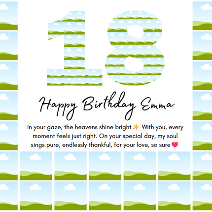 18th Birthday Photo Collage Canva Template – Customizable Milestone Keepsake