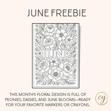 June Floral Coloring Page – Free Download