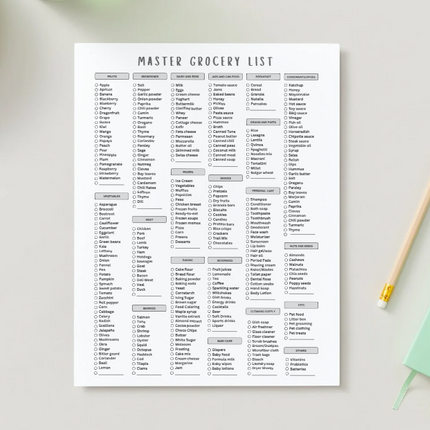 Master Grocery List Canva Template – Printable & Editable Checklist