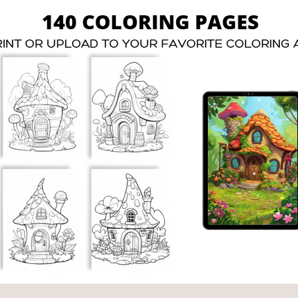 140 Enchanting Fairy Houses Coloring Pages – Printable PDF or Digital Use