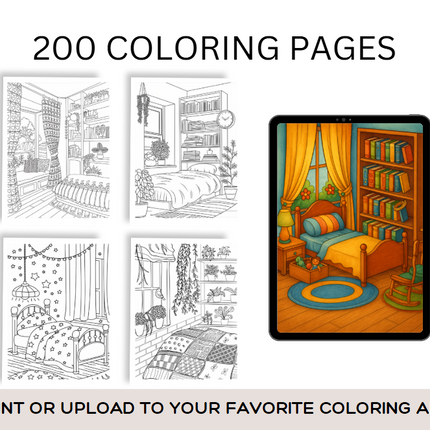 200 Cozy Pocket Room Coloring Pages – Printable PDF or Use Digitally