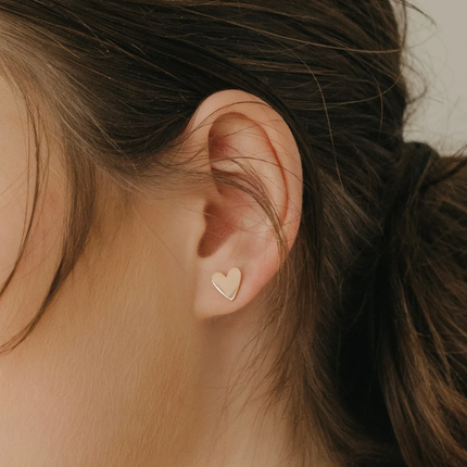 Heart Stud Earrings – 14k Rose Gold Filled, 9mm