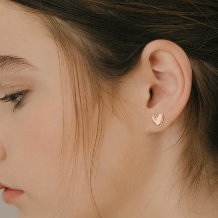 Heart Stud Earrings – 14k Rose Gold Filled, 9mm