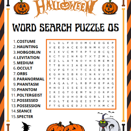 Halloween Puzzle Pack – 25 Printable Halloween Puzzles for Kids (PDF, Instant Download)