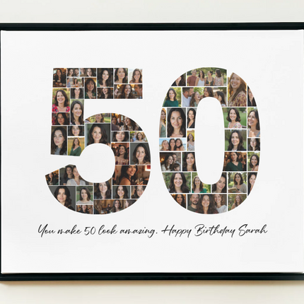 50th Birthday Photo Collage Canva Template – Digital Download