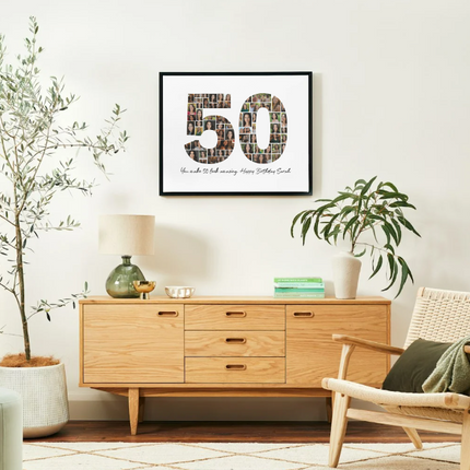 50th Birthday Photo Collage Canva Template – Digital Download