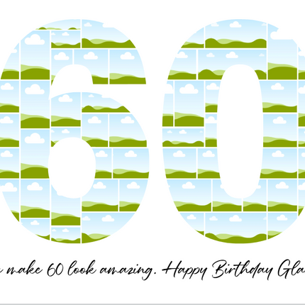 60th Birthday Photo Collage Template – Canva Editable, Digital Download