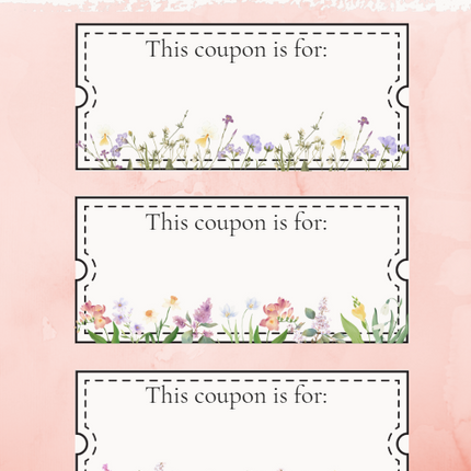 Elegant Mother’s Day Coupon Book Printable | 12 Prefilled + 6 Blank Coupons