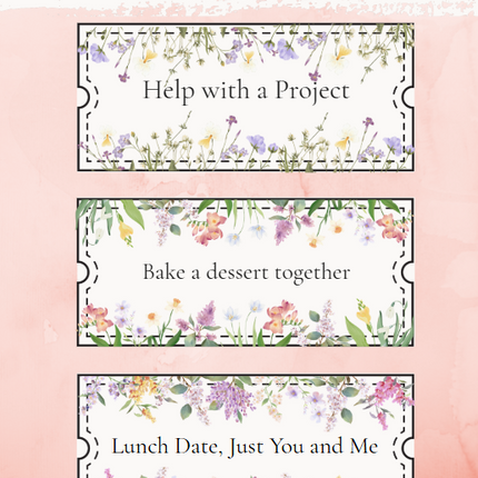 Elegant Mother’s Day Coupon Book Printable | 12 Prefilled + 6 Blank Coupons