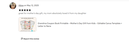 Grandma Coupon Book Printable – Mother’s Day Gift from Kids – Editable Canva Template