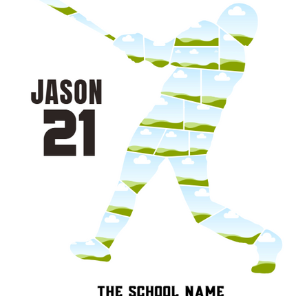 Baseball Player Photo Collage Canva Template – Customizable Memory Art