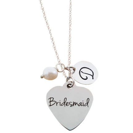 Bridesmaid Charm Necklace – Personalized Sterling Silver