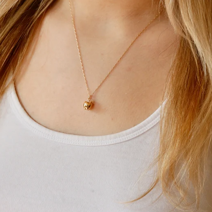 Tiny Apple Charm Necklace - 14k Gold Filled Jewelry - Handmade Necklace - Teacher Gift