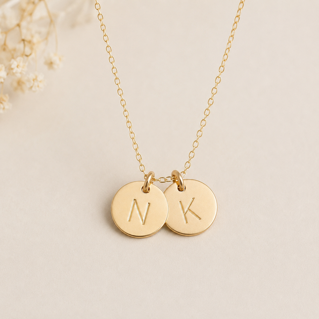 Small Initial Disc Necklace – Personalized Gold or Silver Necklace