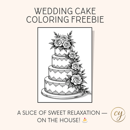 Free Wedding Cake Coloring Page (Printable PDF Sample)