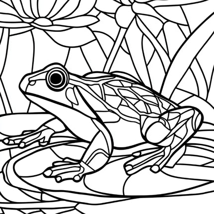 230 Stained Glass Frogs Coloring Pages – Printable PDF & Digital Coloring App Compatible