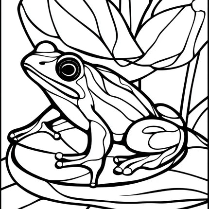 230 Stained Glass Frogs Coloring Pages – Printable PDF & Digital Coloring App Compatible