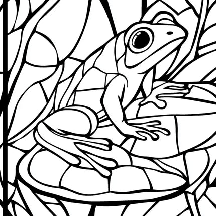 230 Stained Glass Frogs Coloring Pages – Printable PDF & Digital Coloring App Compatible