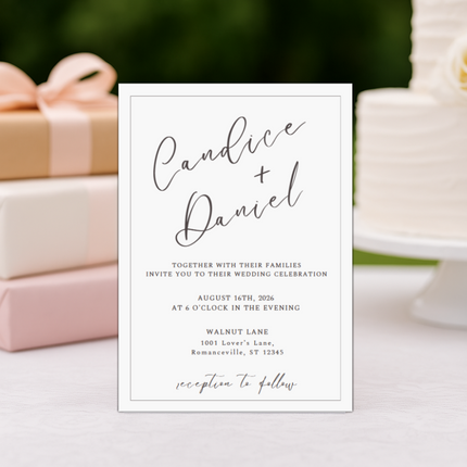Minimalist Wedding Invitation Template | Editable in Canva | Instant Download | Modern Printable Invite | 5x7 Wedding Invitation