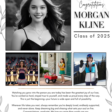 Yearbook Ad Template – Full & Half Page Graduation Tribute (Editable in Canva)
