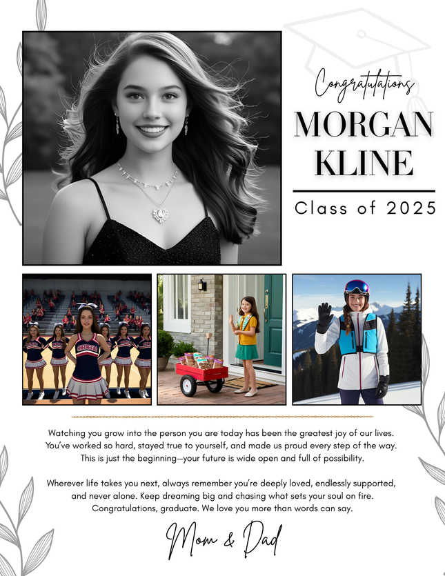 Yearbook Ad Template – Full & Half Page Graduation Tribute (Editable in Canva)