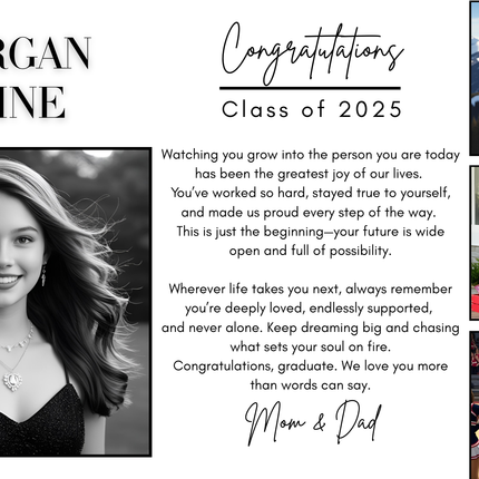 Yearbook Ad Template – Full & Half Page Graduation Tribute (Editable in Canva)