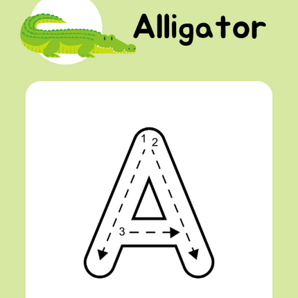 Animal A-Z Tracing Workbook Canva Template