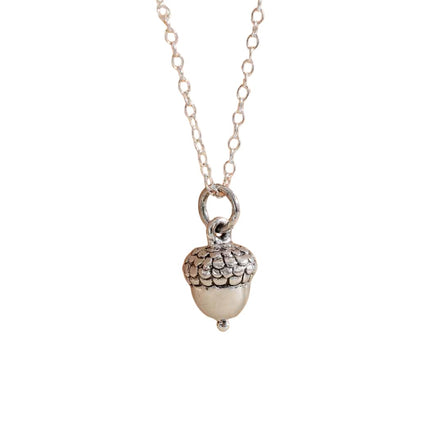 Acorn Charm - Dainty Sterling Silver Necklace - Handmade Jewelry