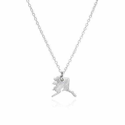 Tiny Alaska Necklace | Sterling Silver Alaska Charm Necklace