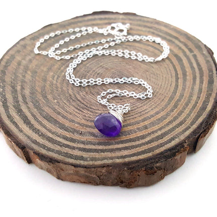February Birthstone Necklace - Sterling Silver