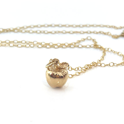 Tiny Apple Charm Necklace - 14k Gold Filled Jewelry - Handmade Necklace - Teacher Gift