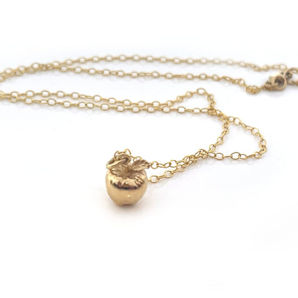 Tiny Apple Charm Necklace - 14k Gold Filled Jewelry - Handmade Necklace - Teacher Gift