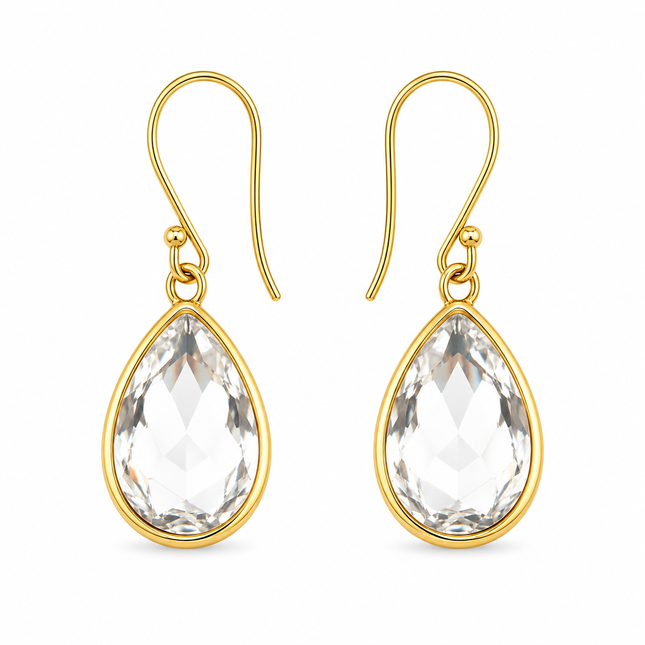 April Birthstone Crystal 14k Gold Filled Earrings