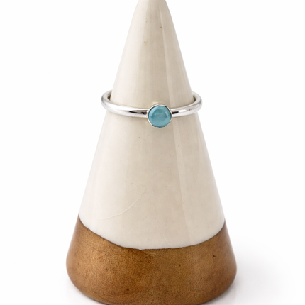 Tiny Aquamarine Birthstone Ring –  Size 7